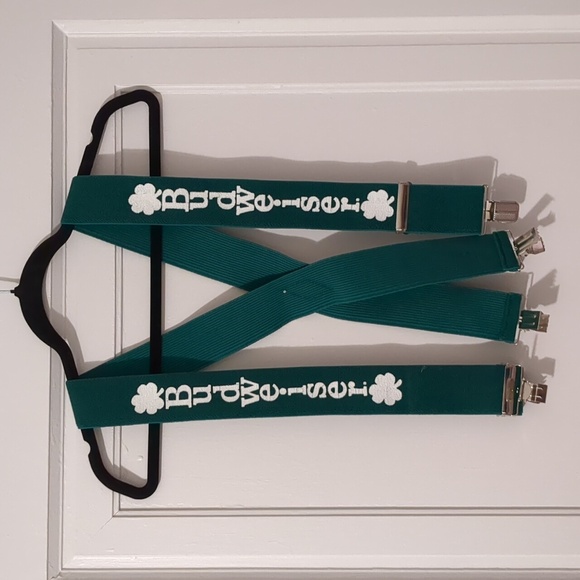 St Patricks Day Budweiser Shamrock Suspenders Anheuser-Busch St. Louis St Patty - Picture 2 of 5